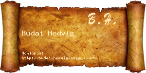 Budai Hedvig névjegykártya